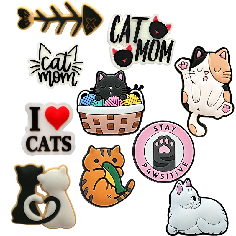 Croc Style Clog - Cute Cats Shoe Charms Pin, Crocs