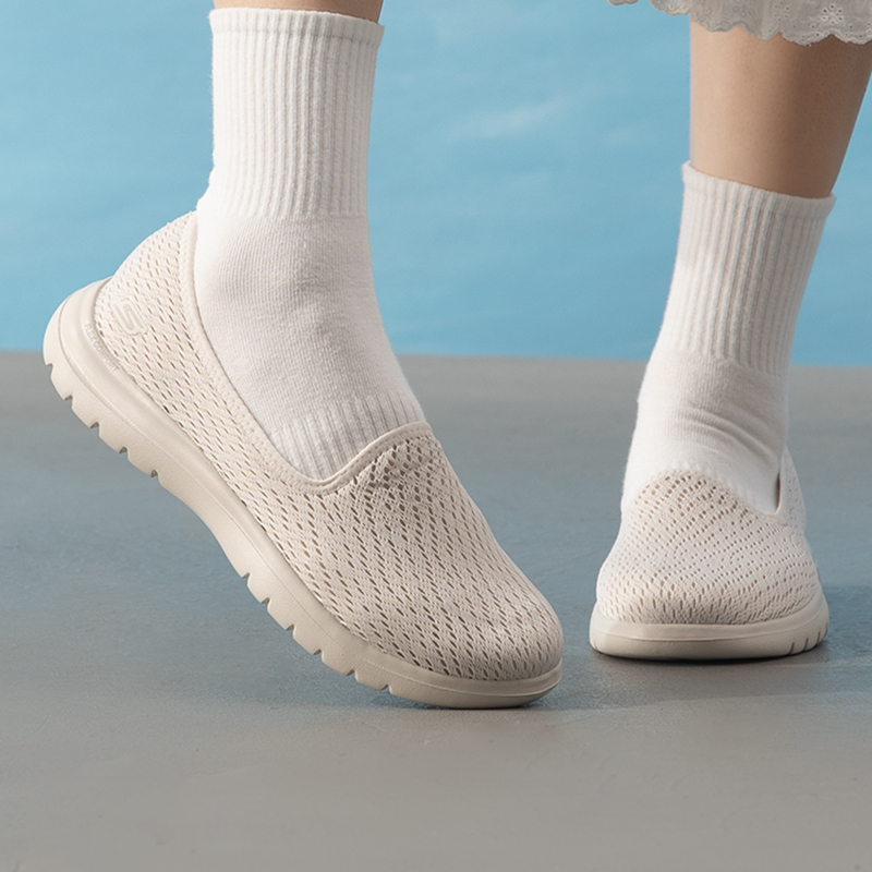 Women Shoes Skechers - Skechers 136505-NAT Sapatos femininos de malha