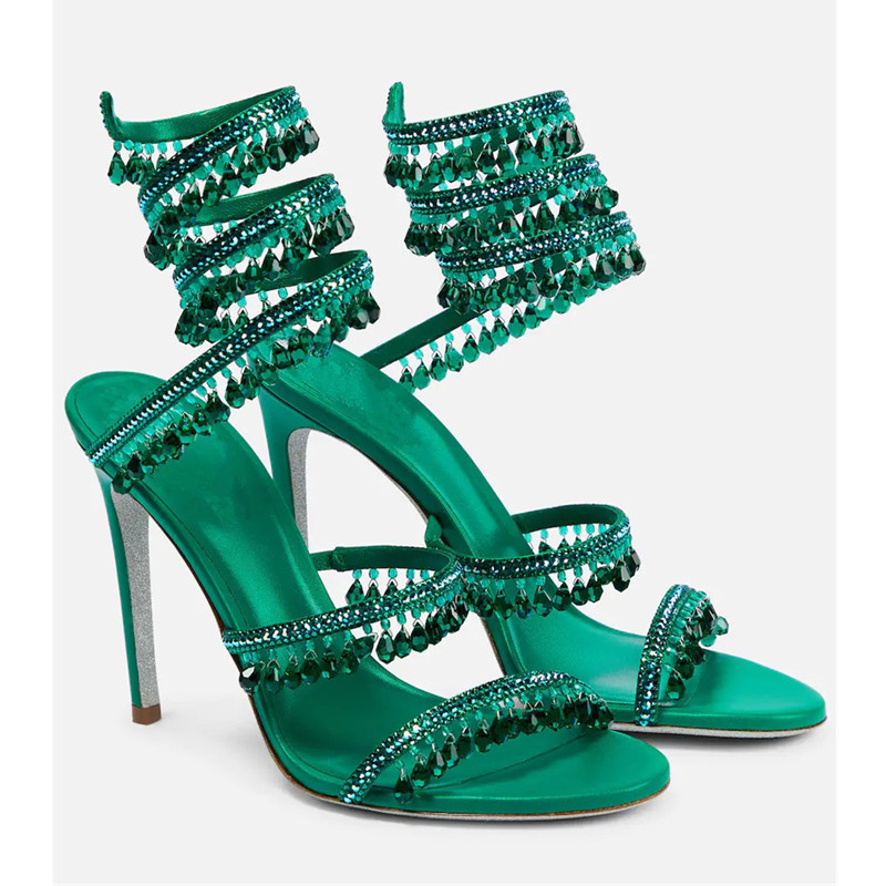 Women'S Shoes Peep Toe - Sandálias de salto alto com franjas