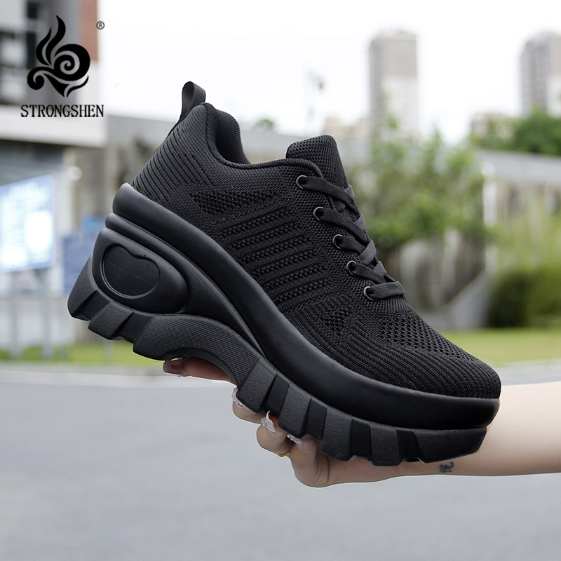 Women Shoes Qc - STRONGSHEN-Tênis De Malha Respirável Para Mulheres,