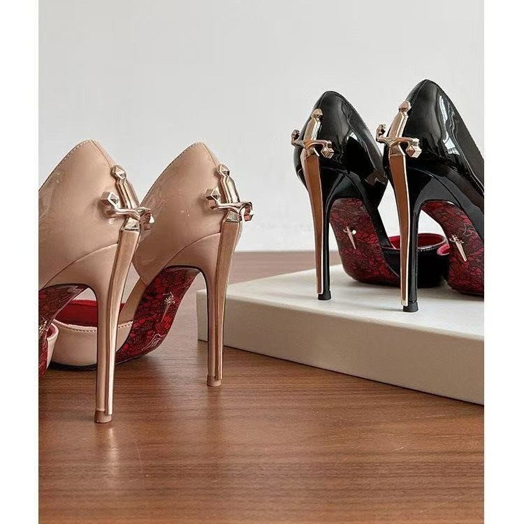 Patent Leather Pump - Sapatos Femininos de Salto Alto Dourados