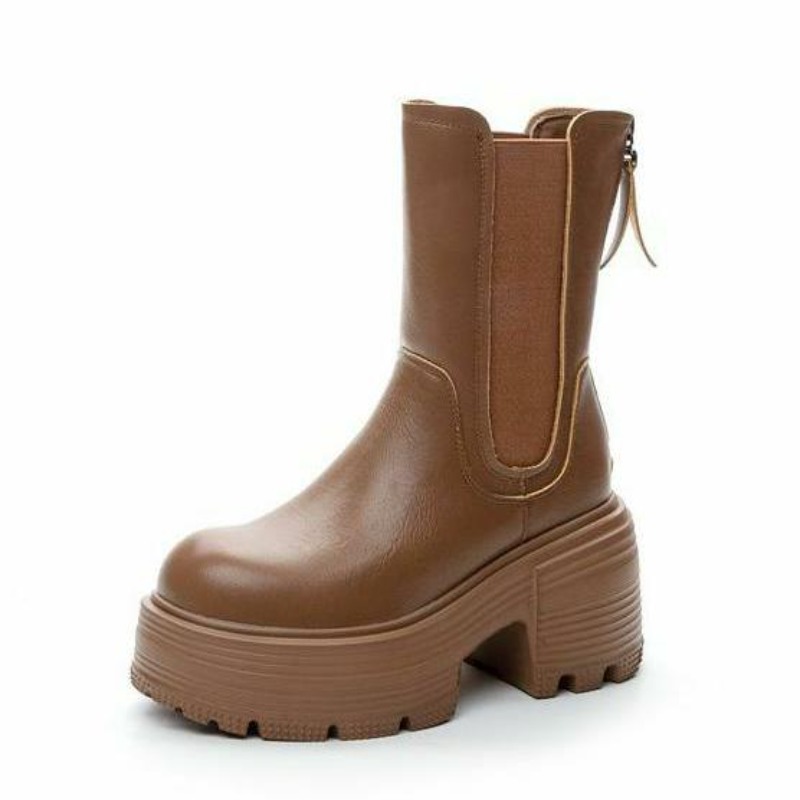 Women'S Shoes High Arch Support - 9cm novo rome couro genuíno tornozelo