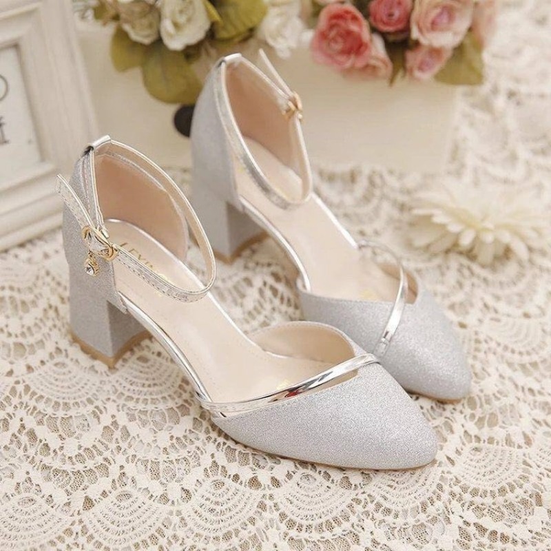Ankle Strap Heels - Sapatos Femininos de Salto Bloco Grosso