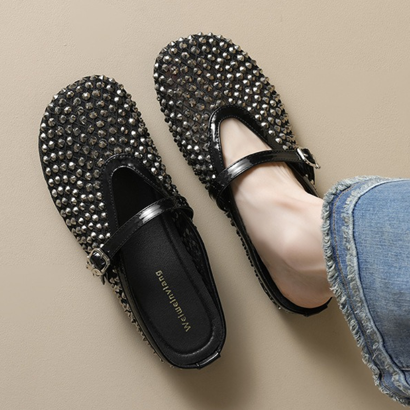 Mule Slip On - Malha strass marca chinelos feminino verão