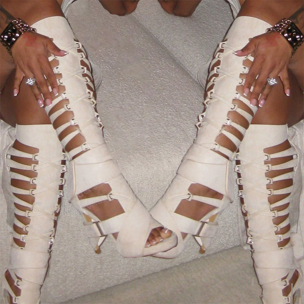 Knee High Boots Women - Nova Coleção Verão 2026: Sandálias Longas