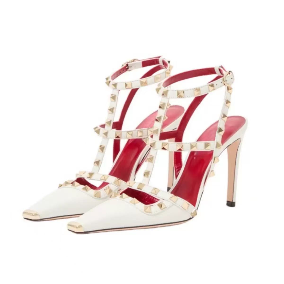 Ankle Strap Heels - Sapatos de Salto Alto com Ponta