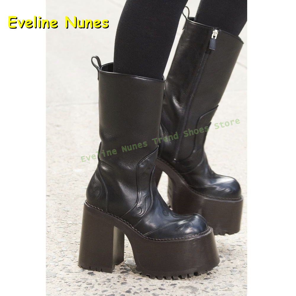 Plataforma bordada joelho bota - Knee High Boots Women avaliação e preço