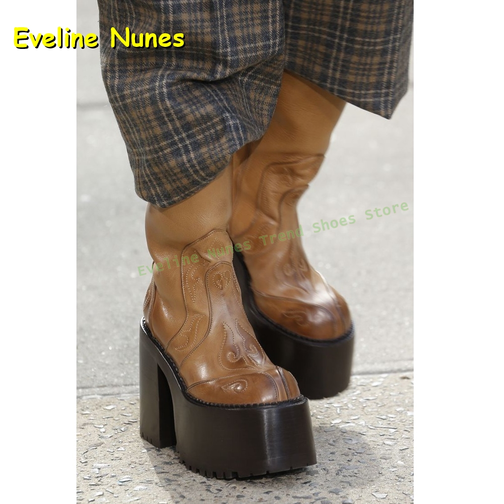 Plataforma bordada joelho bota - Knee High Boots Women avaliação e preço