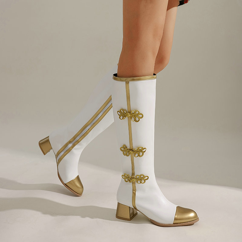 Tamanho grande moda joelho bot - Knee High Boots Women avaliação e preço