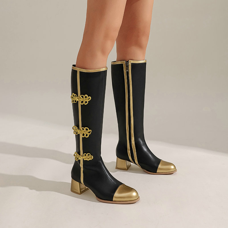 Tamanho grande moda joelho bot - Knee High Boots Women avaliação e preço