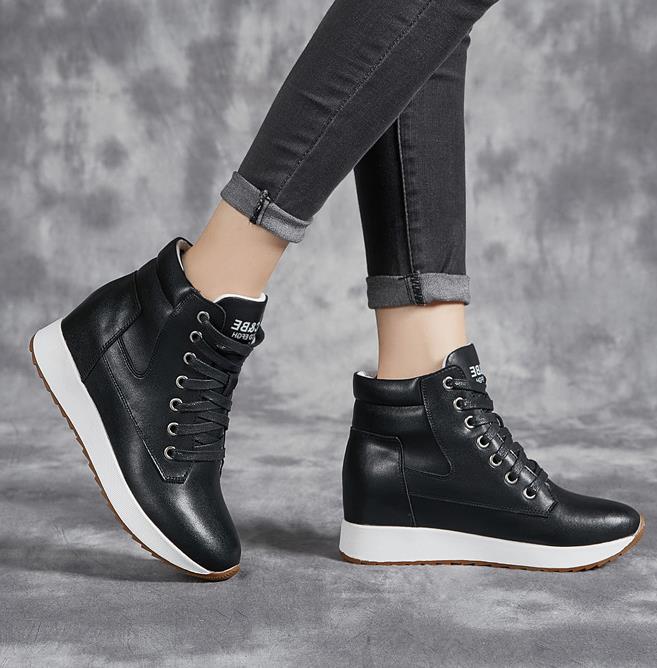 7cm couro genuíno mulheres tor - Wedge Heeled Sneaker avaliação e preço