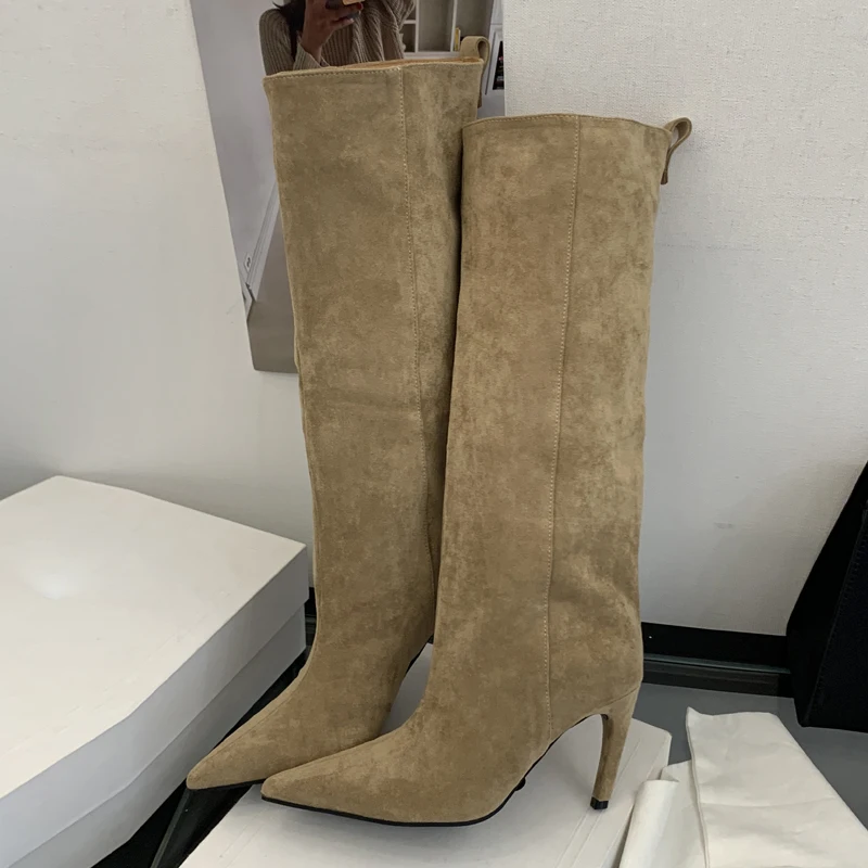 Rua punk inverno vintage apont - Knee High Boots Women avaliação e preço