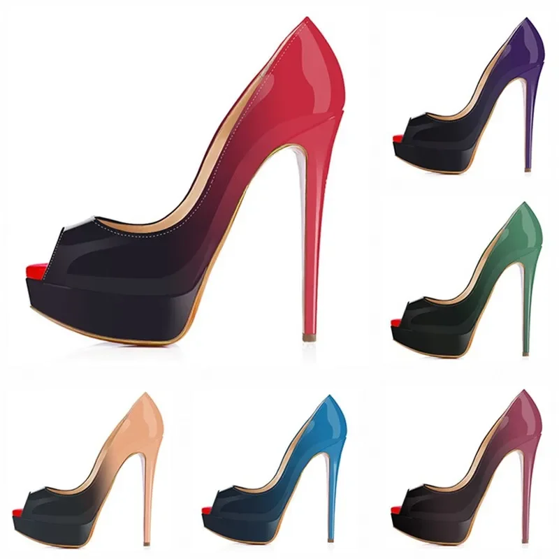 Mulheres stilettos sexy bombas - Patent Leather Pump avaliação e preço