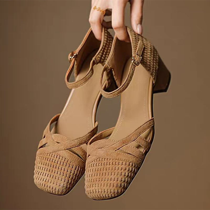 Retro tecer sandálias de salto - Ankle Strap Heels avaliação e preço