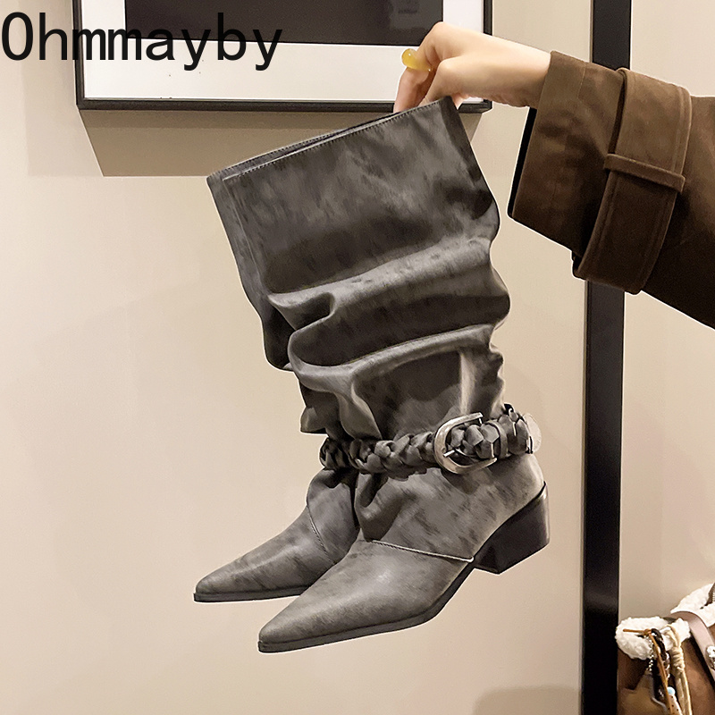 Botas Femininas Vintage Estilo - Knee High Boots Women avaliação e preço