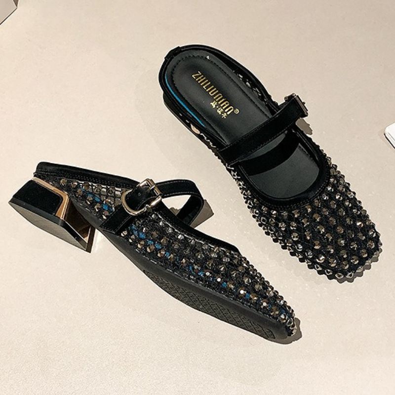 Malha strass salto grosso mule - Mule Slip On avaliação e preço