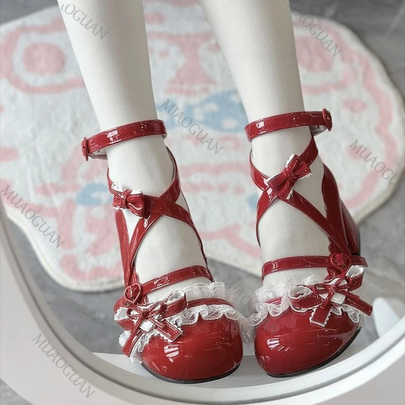 Lolita vermelho salto alto bon - Patent Leather Pump avaliação e preço