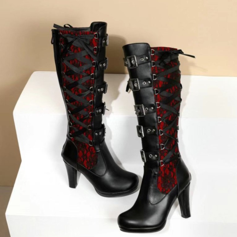 Botas Femininas Estilo Punk Gó - Knee High Boots Women avaliação e preço