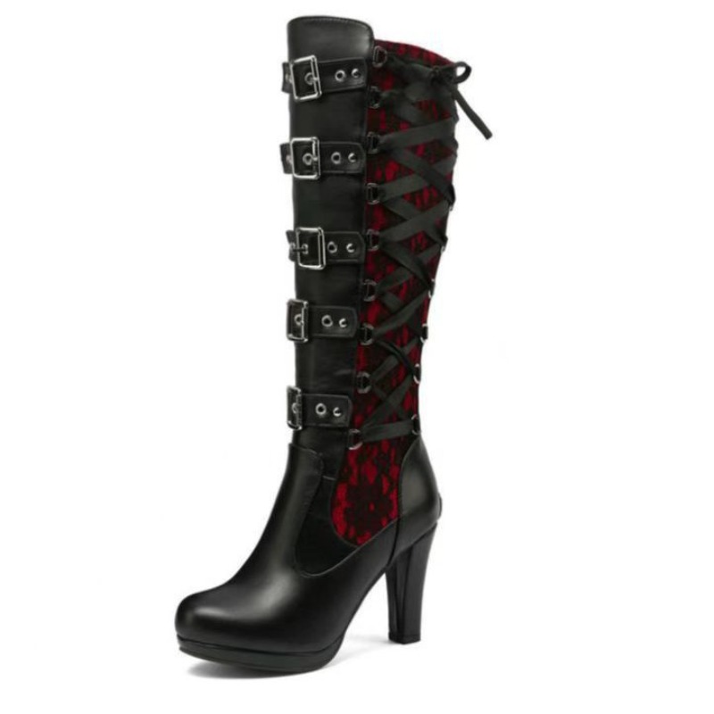 Botas Femininas Estilo Punk Gó - Knee High Boots Women avaliação e preço