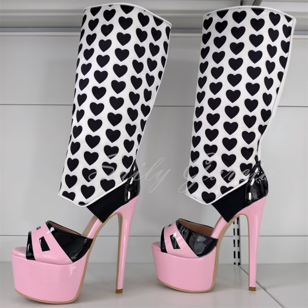 Bota Feminina Rosa com Decoraç - Knee High Boots Women avaliação e preço