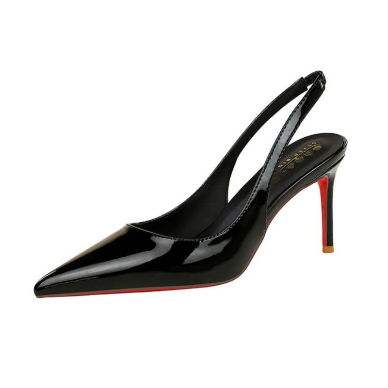 Novos saltos altos pontiagudos - Patent Leather Pump avaliação e preço