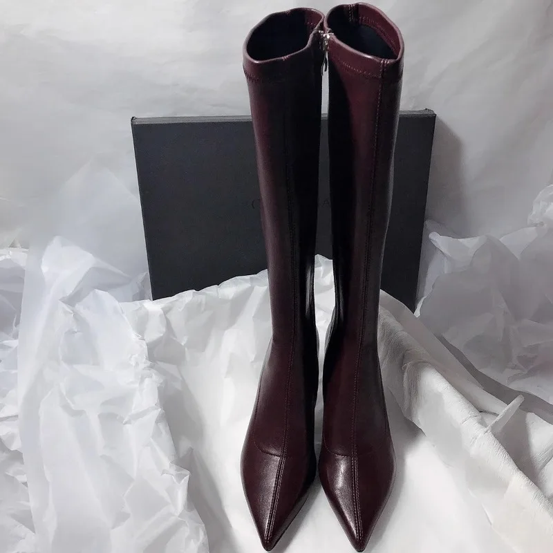 Outono novo joelho-alta stilet - Knee High Boots Women avaliação e preço