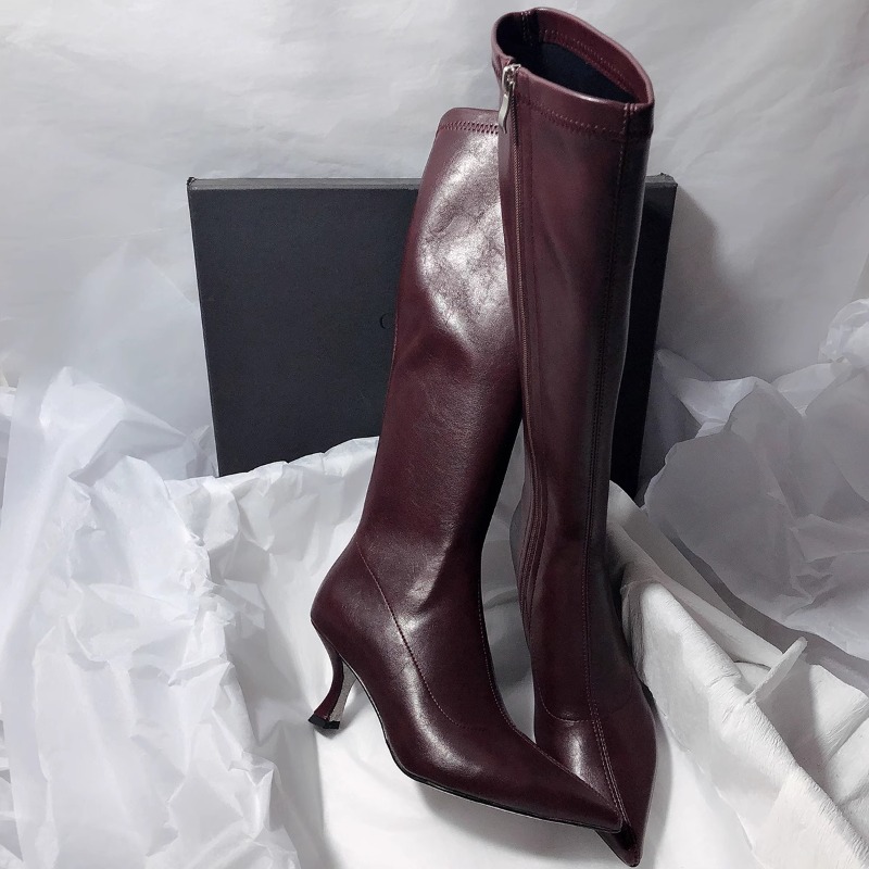 Outono novo joelho-alta stilet - Knee High Boots Women avaliação e preço