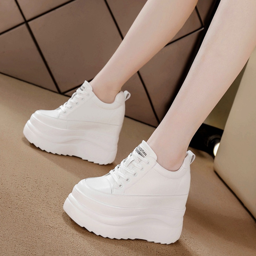 Tênis casuais femininos primav - Wedge Heeled Sneaker avaliação e preço
